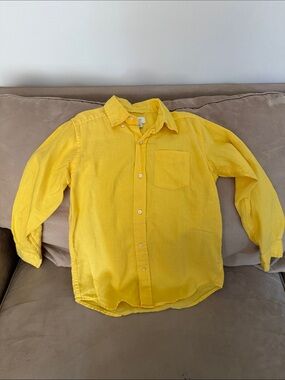 GUC Kid’s Yellow Button-Up Linen Shirt